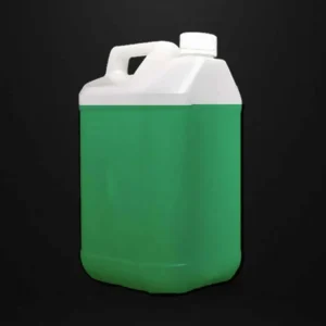 Bright green liquid cleaning solution in white plastic gallon with handle, Sabah Detergent 10L dishwash product
