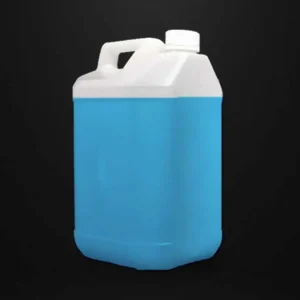 Turquoise blue liquid cleaning solution in white plastic jug with handle, Sabah Detergent 10L laundry detergent product