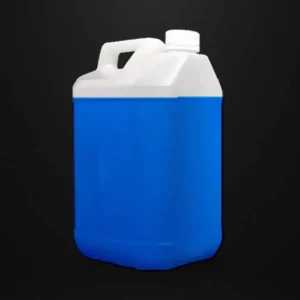 Bright blue liquid cleaning solution in white plastic gallon with handle, sabah detergent 10L glass cleaner product